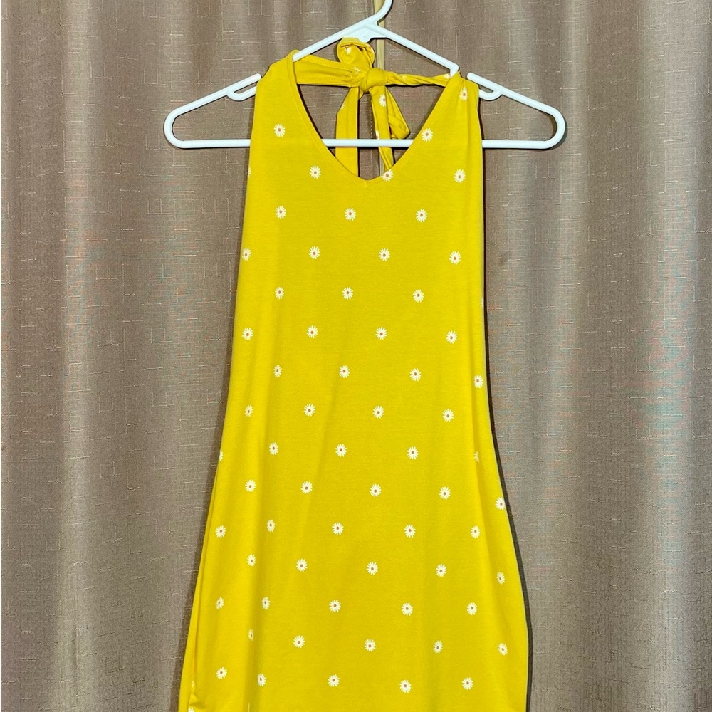SO Junior Small Sunny Yellow Floral Tank Top EUC